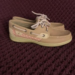 NWOB Sperry US 8.5 Tan Pink Dot